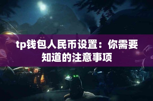 tp钱包人民币设置:你需要知道的注意事项 tp钱包人民币设置:你需要知道的注意事项